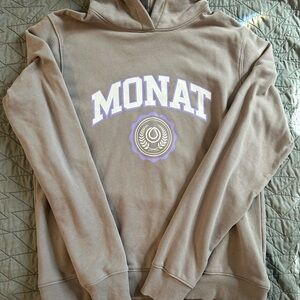 Monat Gray Hoodie with Logo Sweatshirt